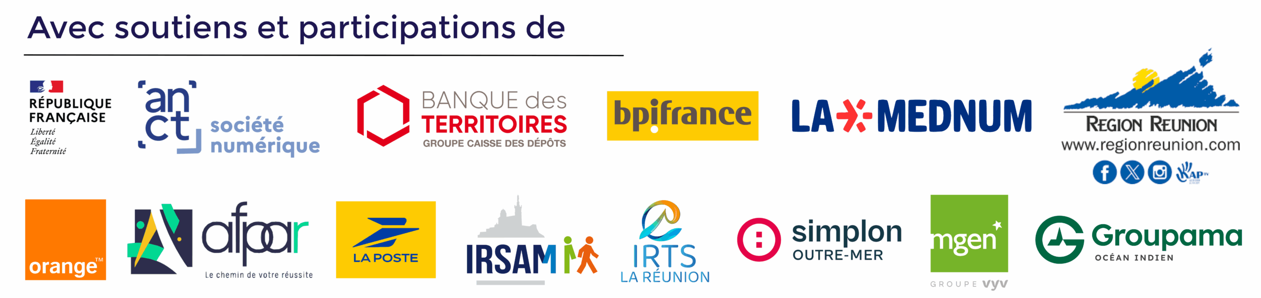 Bloc logos 2025 Logos des partenaires de NEC 974 2025