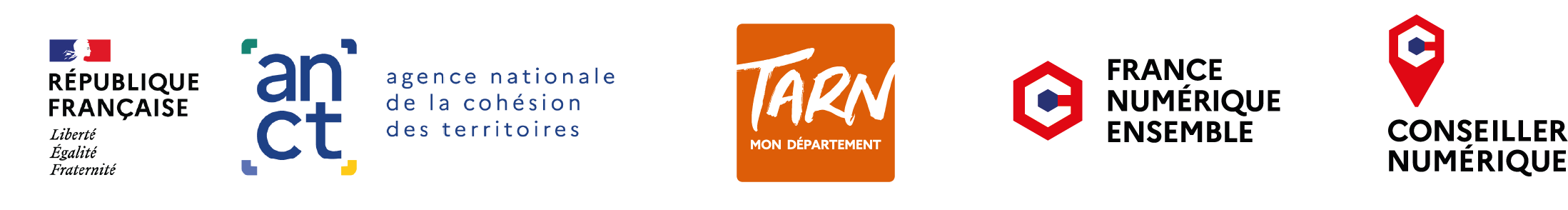 Bloc logo NEC Tarn Logo des partenaires de l'événement
