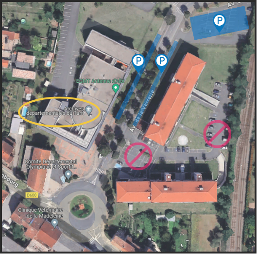 Localisation des parkings pour NEC Tarn 2026 Localisation des parkings pour NEC Tarn 2026